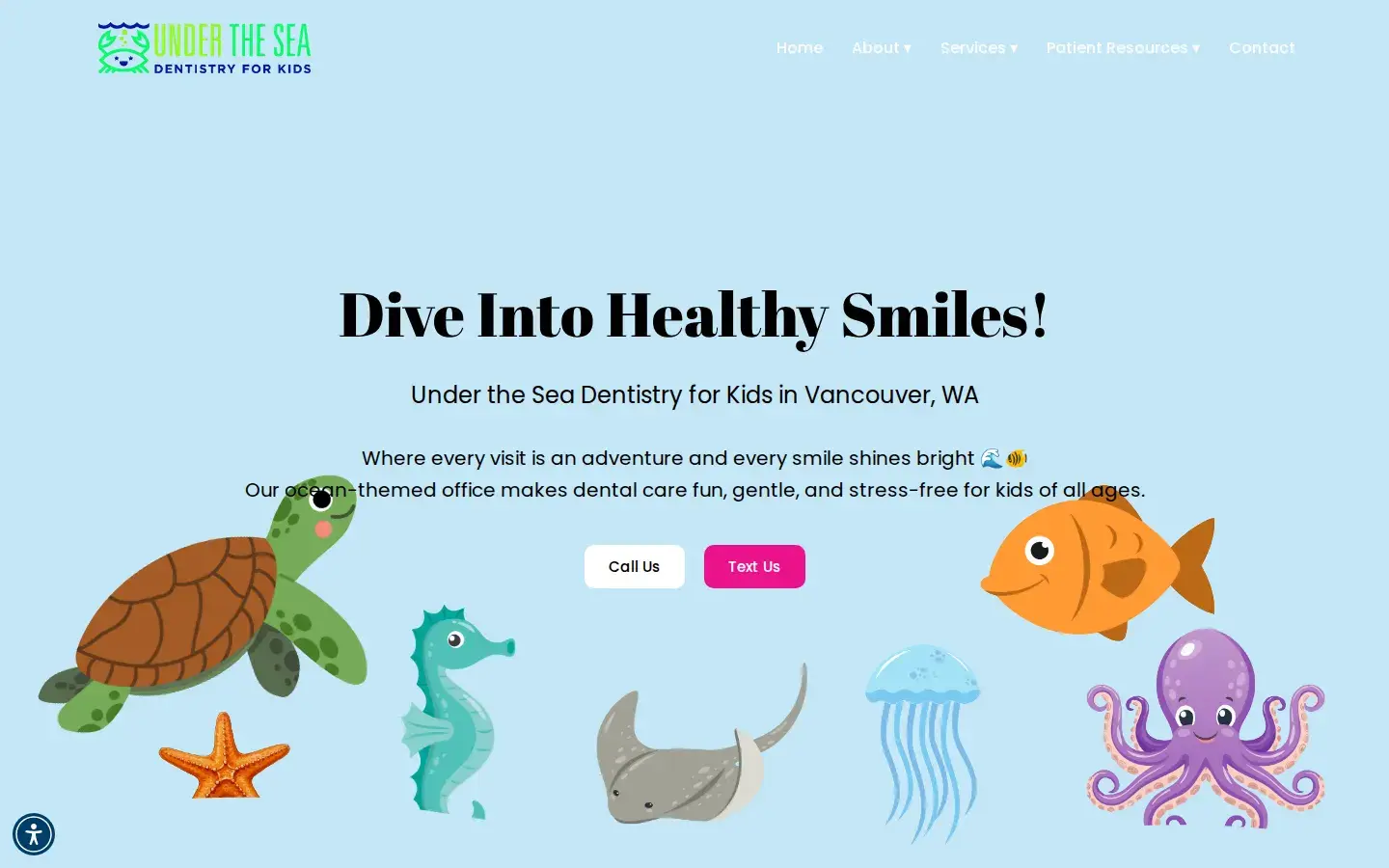 Homepage preview of Under the Sea Dentistry for Kids