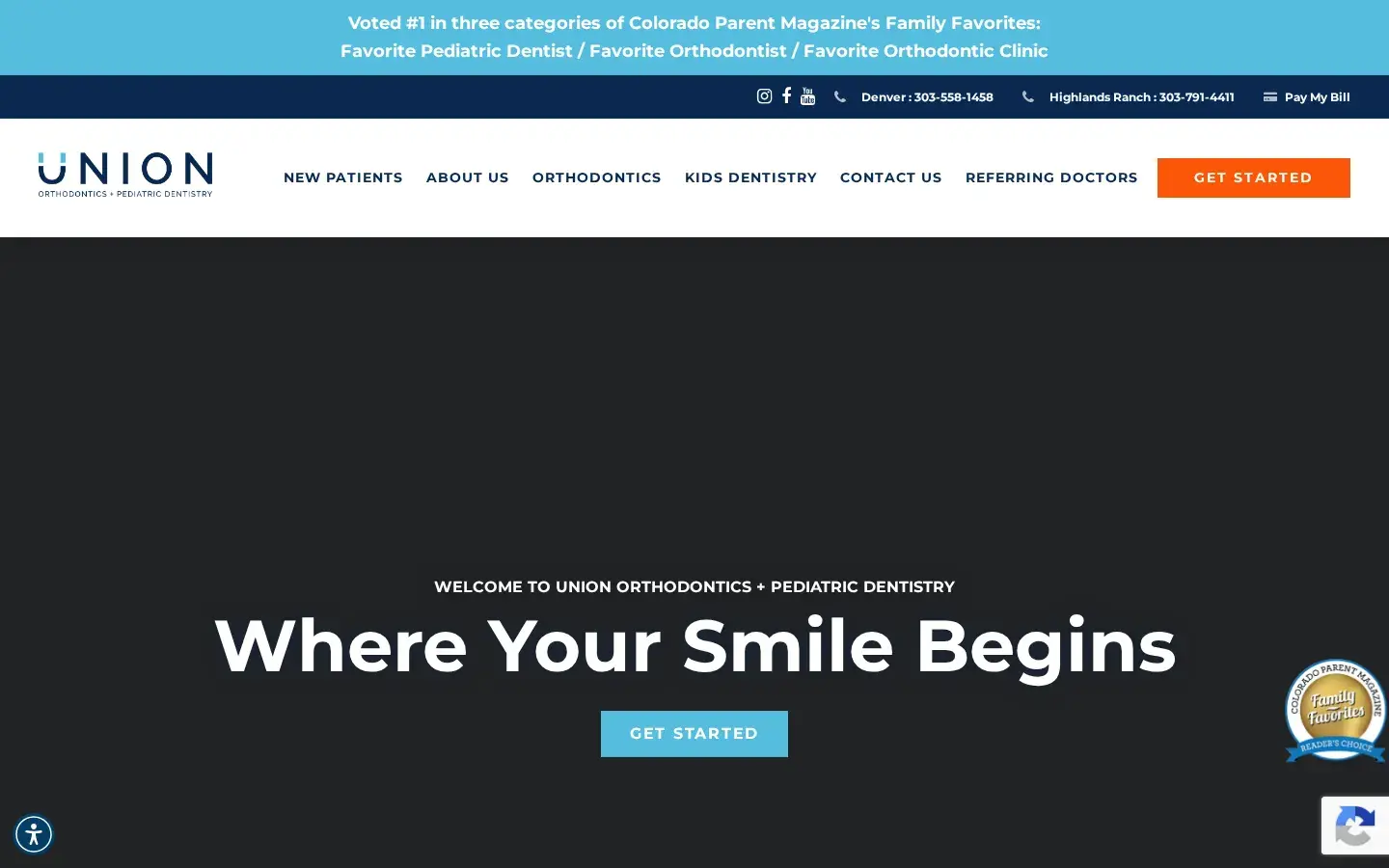 Homepage preview of Union Orthodontics + Pediatric Dentistry
