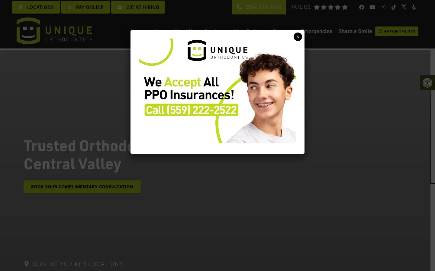 Homepage preview of Unique Orthodontics