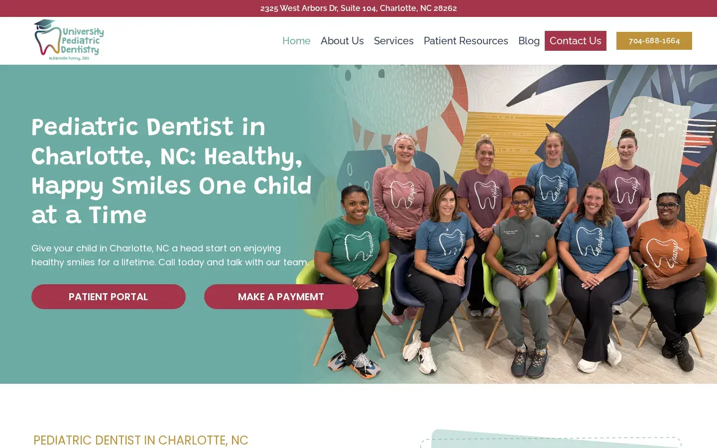 Homepage preview of University Pediatric Dentistry
