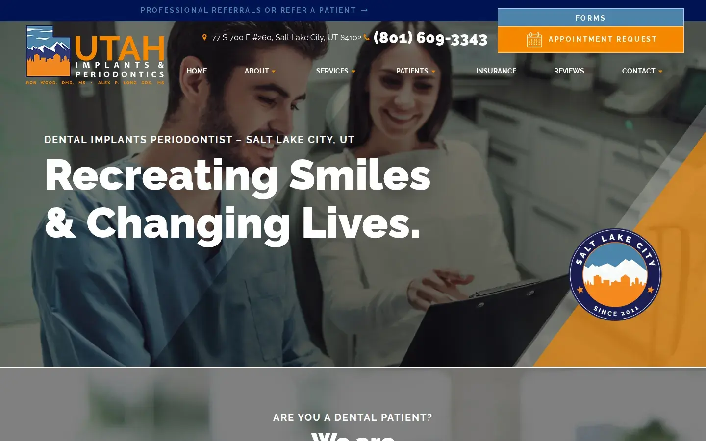 Homepage preview of Utah Implants and Periodontics