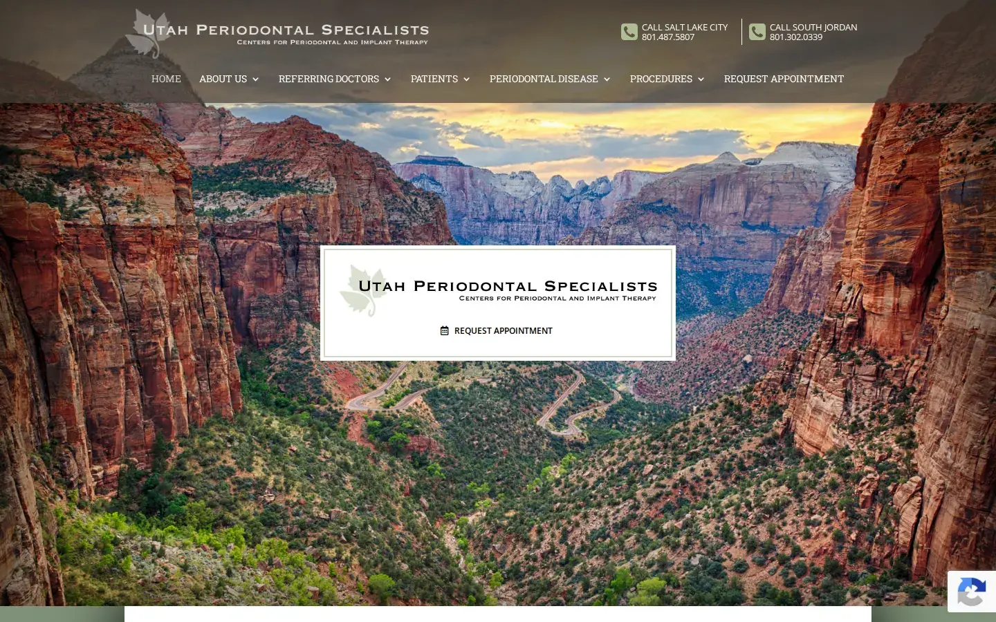 Homepage preview of Utah Periodontal Specialists