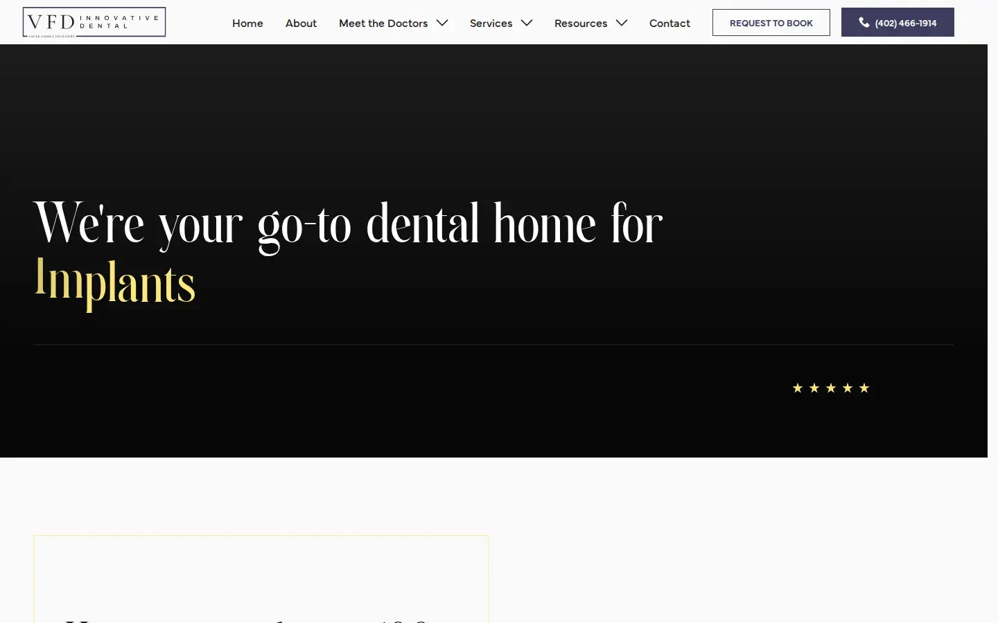 Homepage preview of Vacek Family Dentistry
