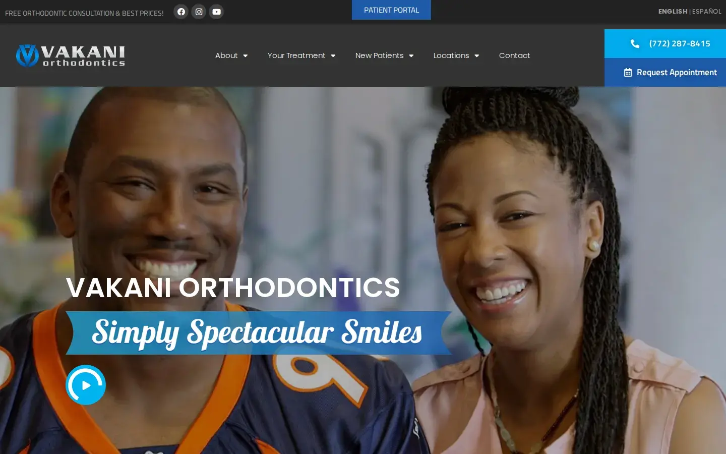 Homepage preview of Vakani Orthodontics