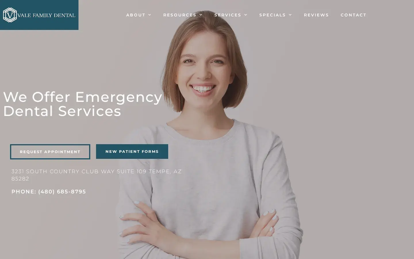 Homepage preview of Vale Family Dental
