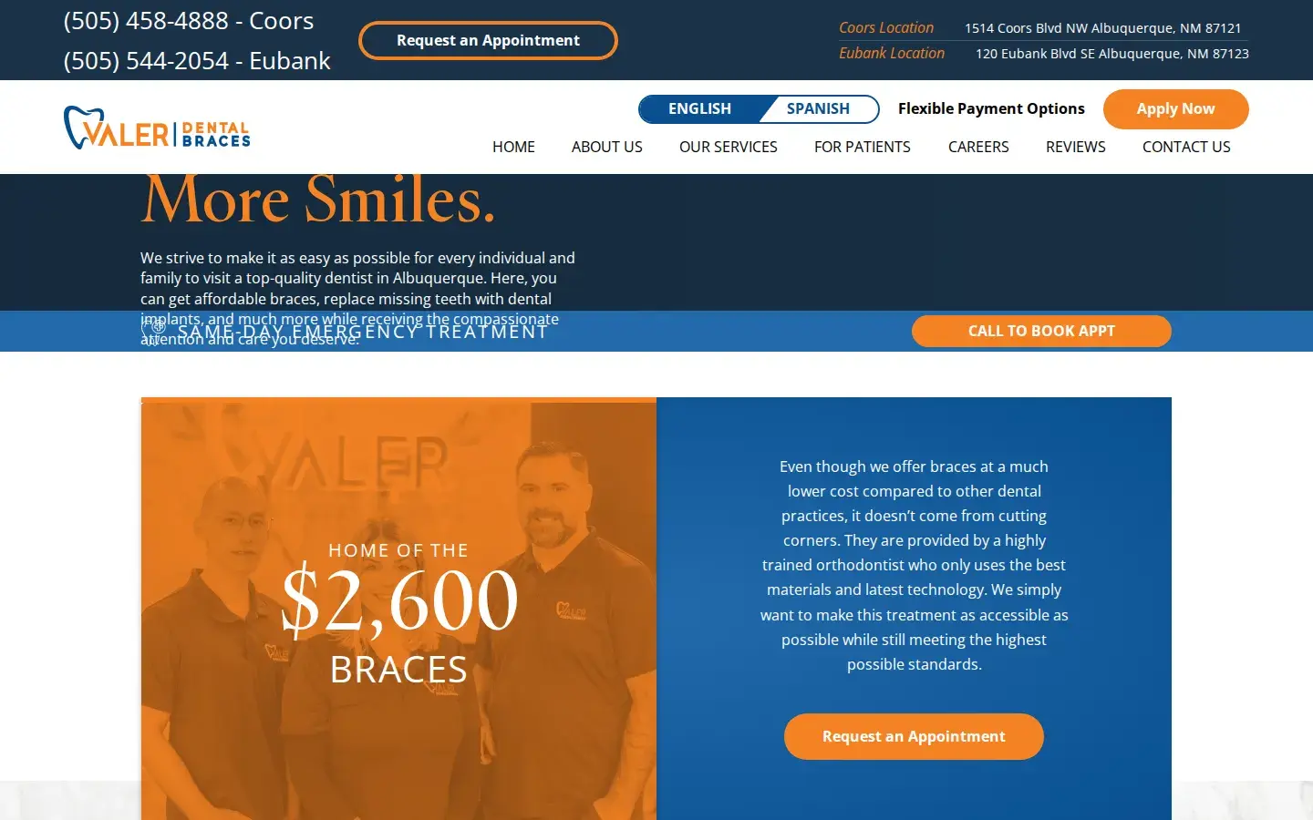 Homepage preview of Valer Dental & Braces