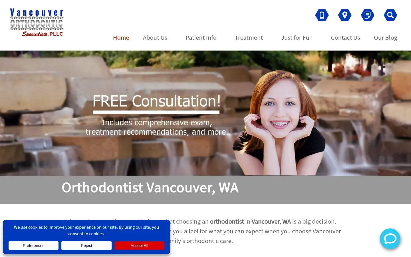 Homepage preview of Vancouver Orthodontic Specialists, PLLC