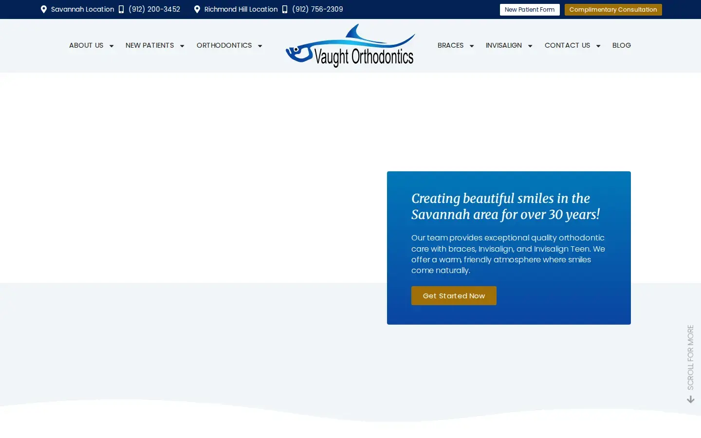 Homepage preview of Vaught Orthodontics: Savannah Location
