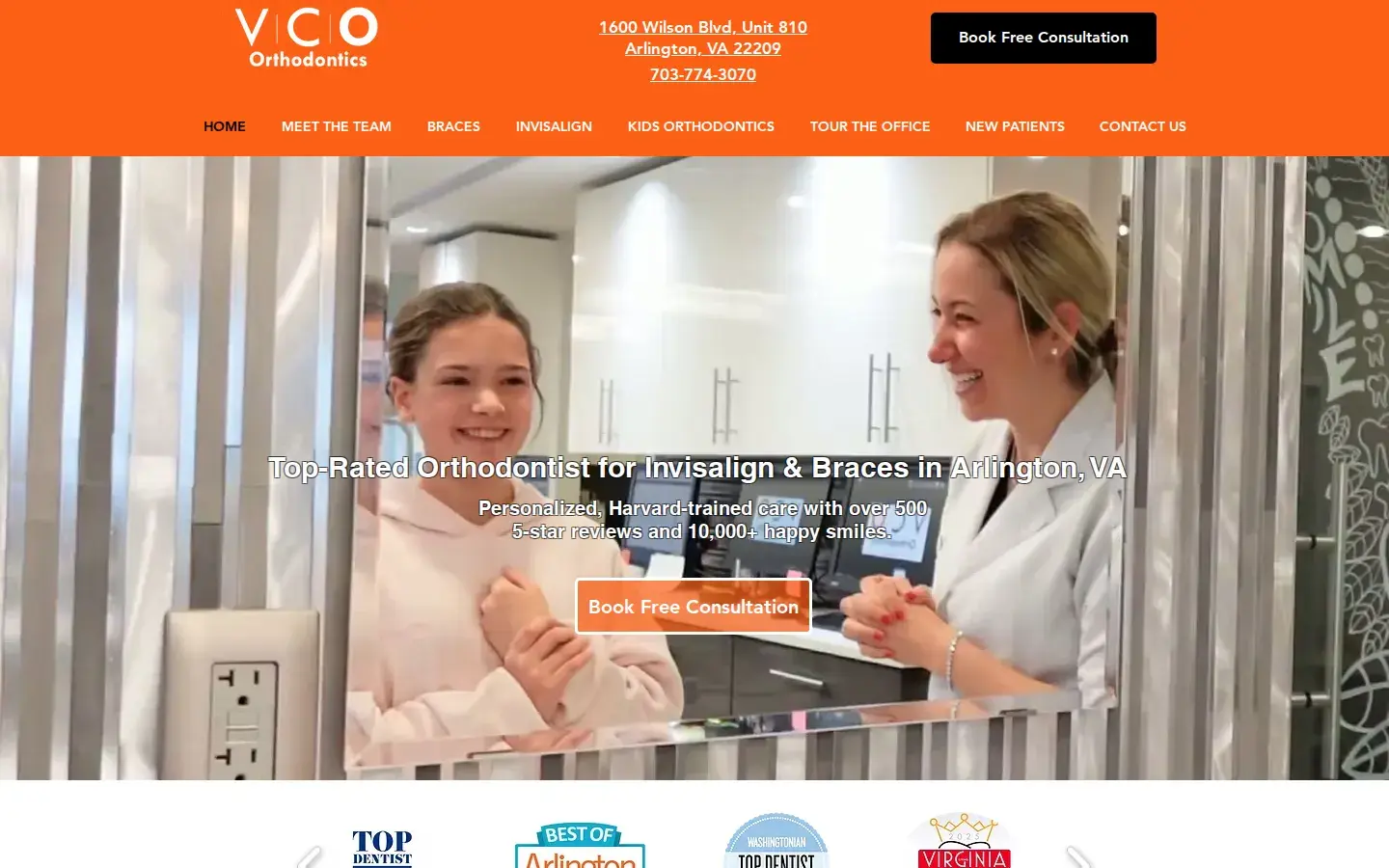 Homepage preview of VCO Orthodontics