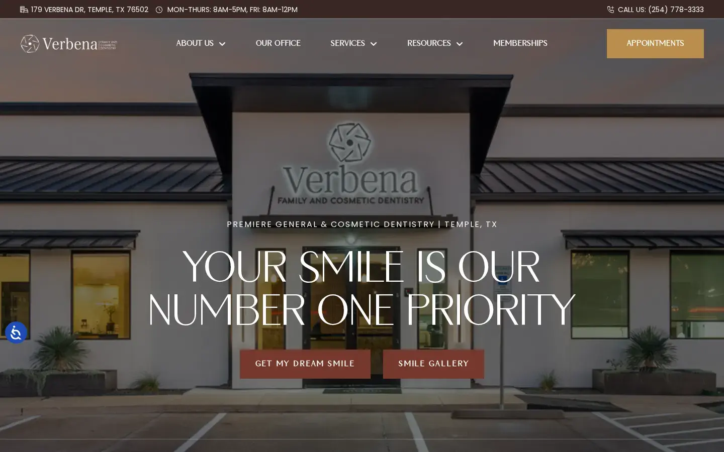 Homepage preview of Verbena Family Dentistry