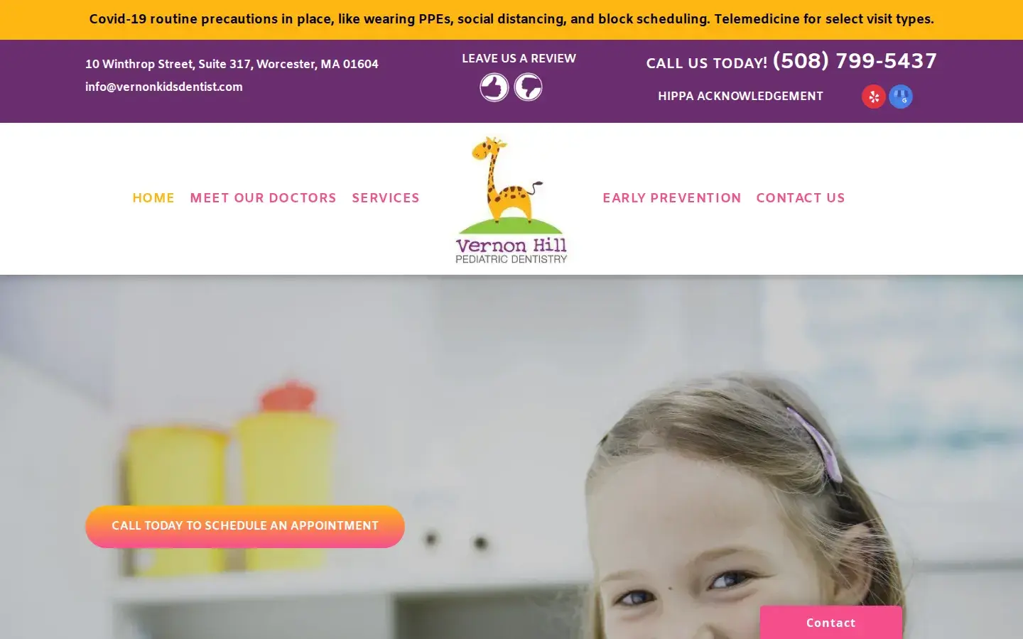 Homepage preview of Vernon Hill Pediatric Dentistry
