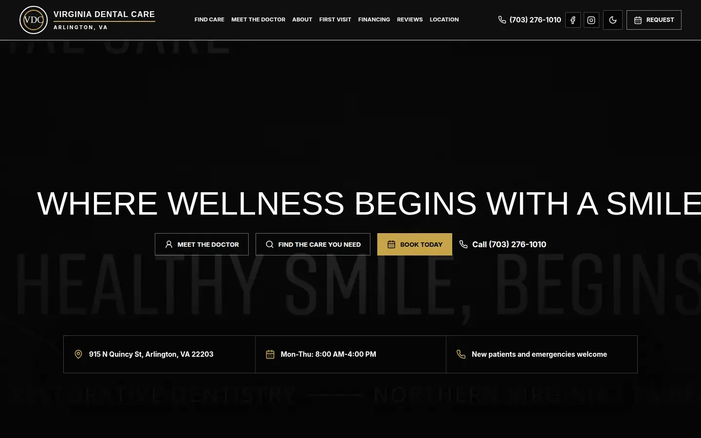 Homepage preview of Virginia Dental Care