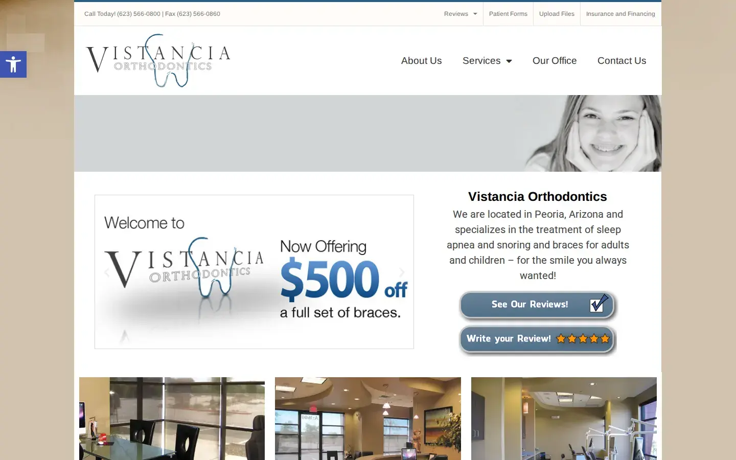 Homepage preview of Vistancia Orthodontics