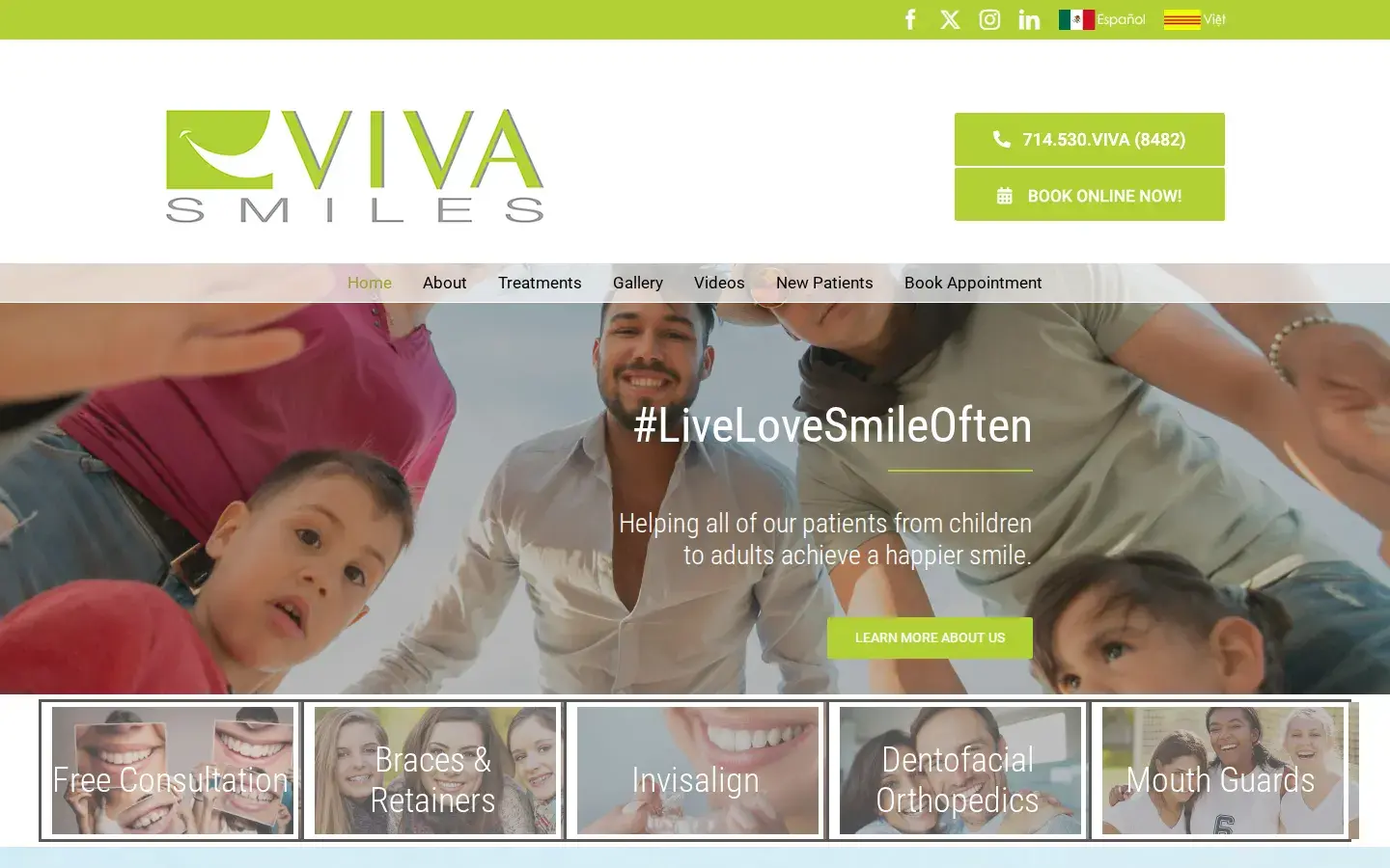 Homepage preview of Viva Smiles