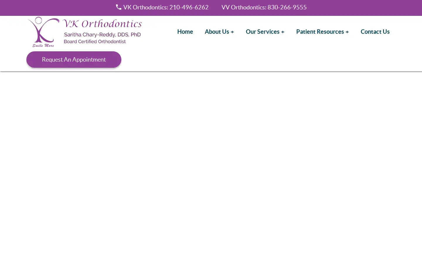 Homepage preview of VK Orthodontics