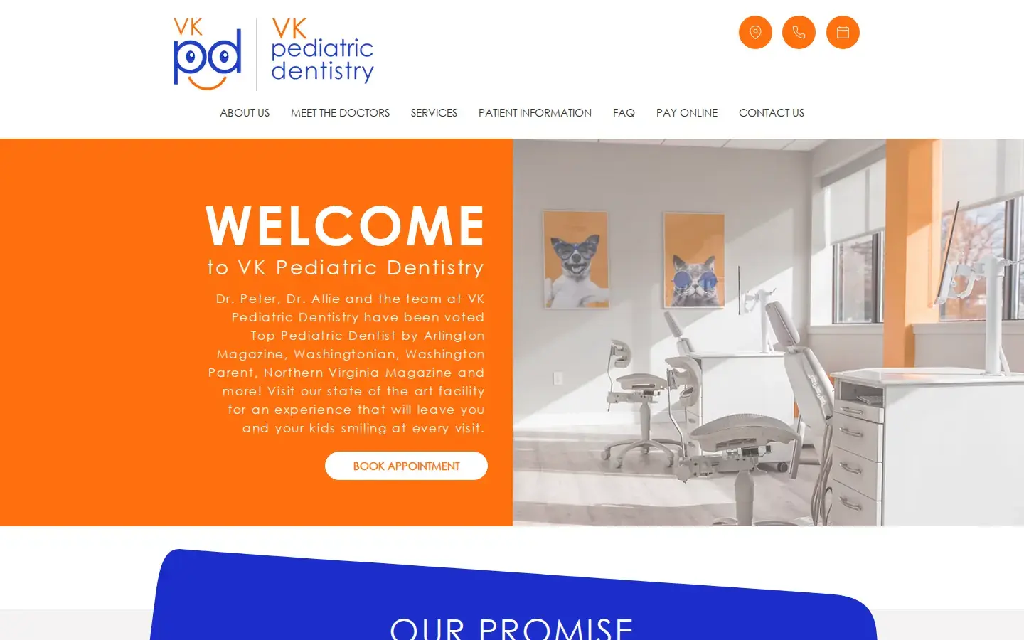 Homepage preview of VK Pediatric Dentistry