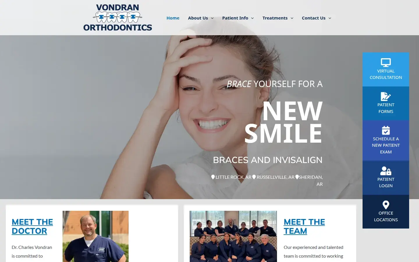 Homepage preview of Vondran Orthodontics