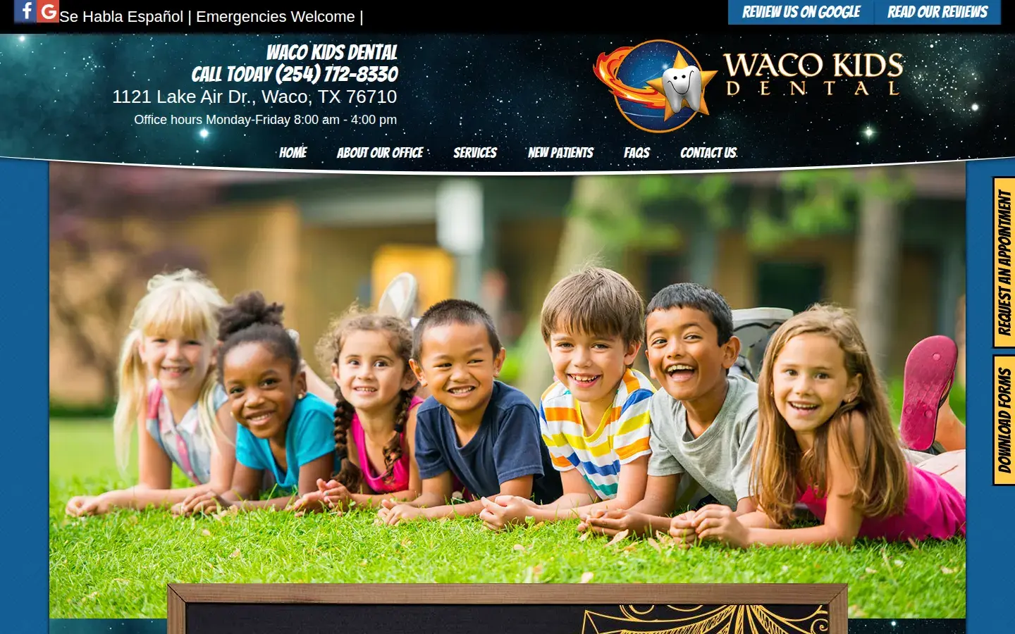 Homepage preview of Waco Kids Dental