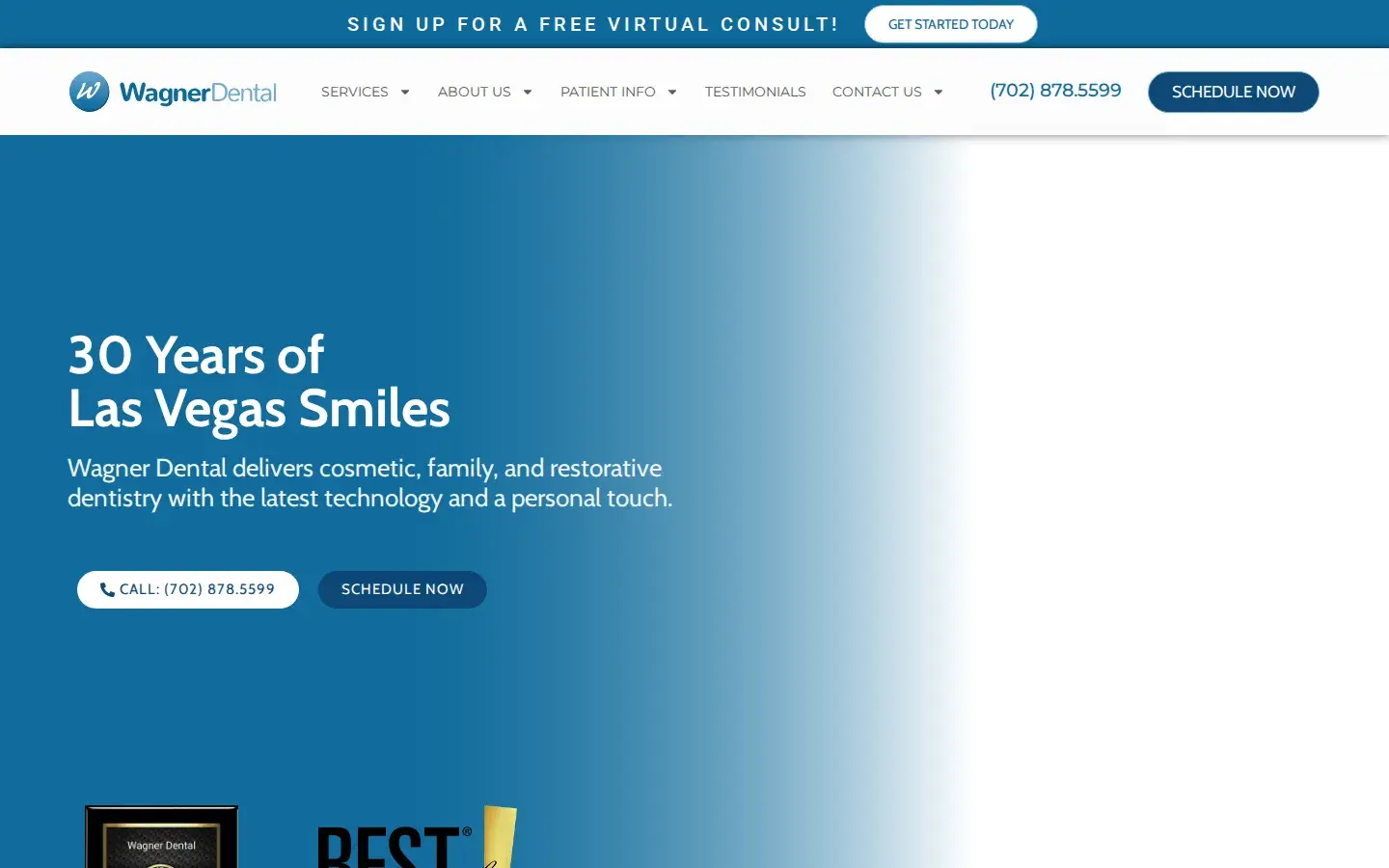 Homepage preview of Wagner Dental
