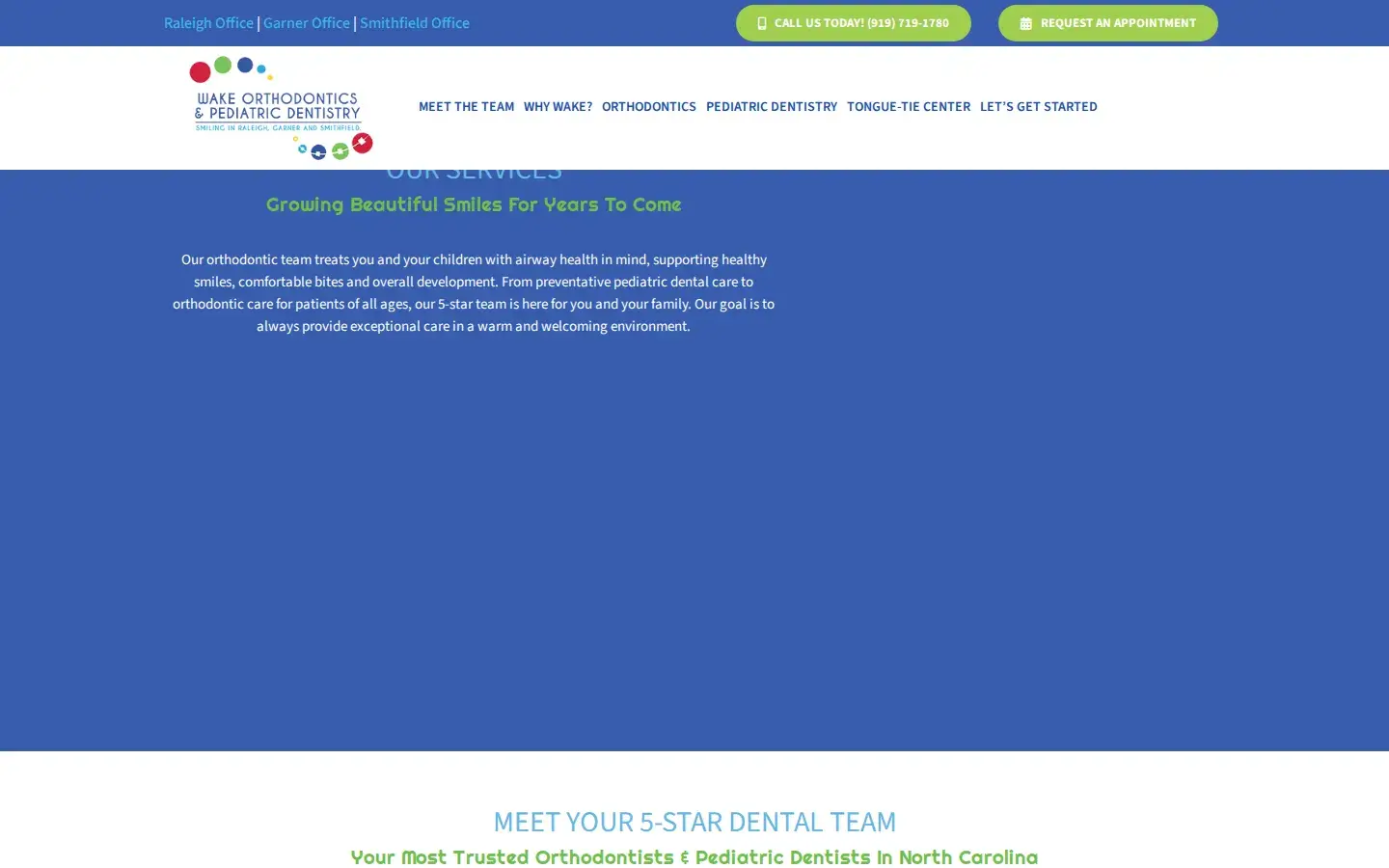 Homepage preview of Wake Orthodontics and Pediatric Dentistry