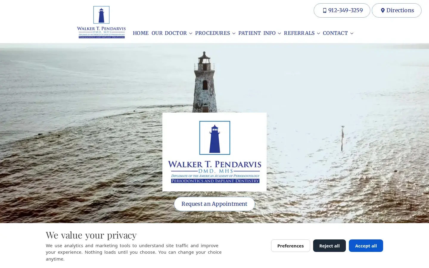 Homepage preview of Walker T Pendarvis DMD, MHS