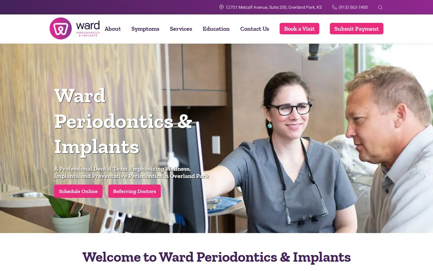 Homepage preview of Ward Periodontics