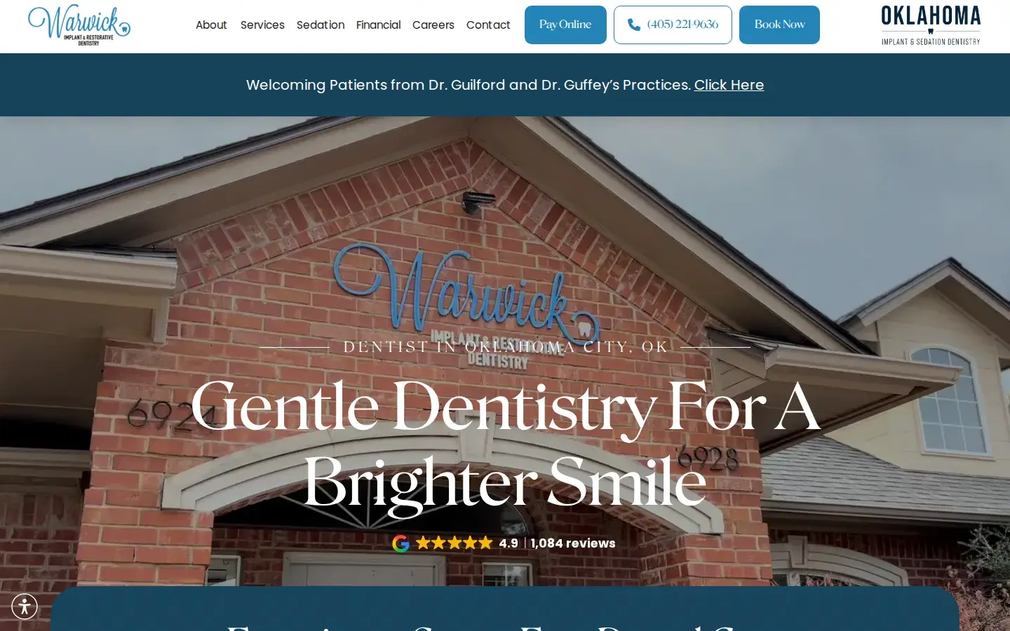 Homepage preview of Warwick Dental | Dental Implants Oklahoma City OK