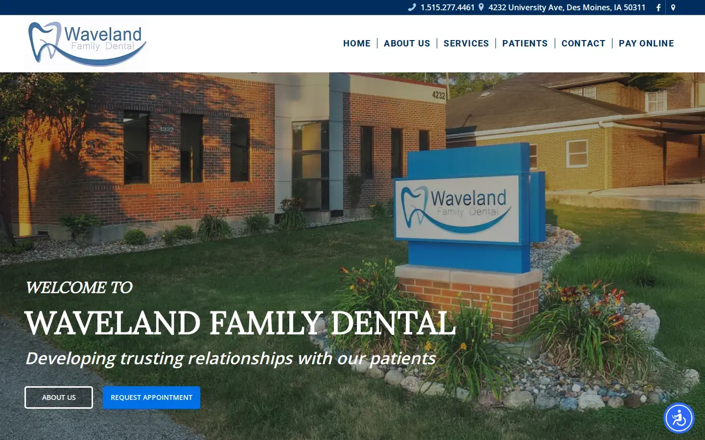 Homepage preview of Waveland Family Dental