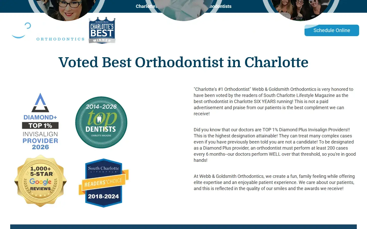 Homepage preview of Webb Orthodontics