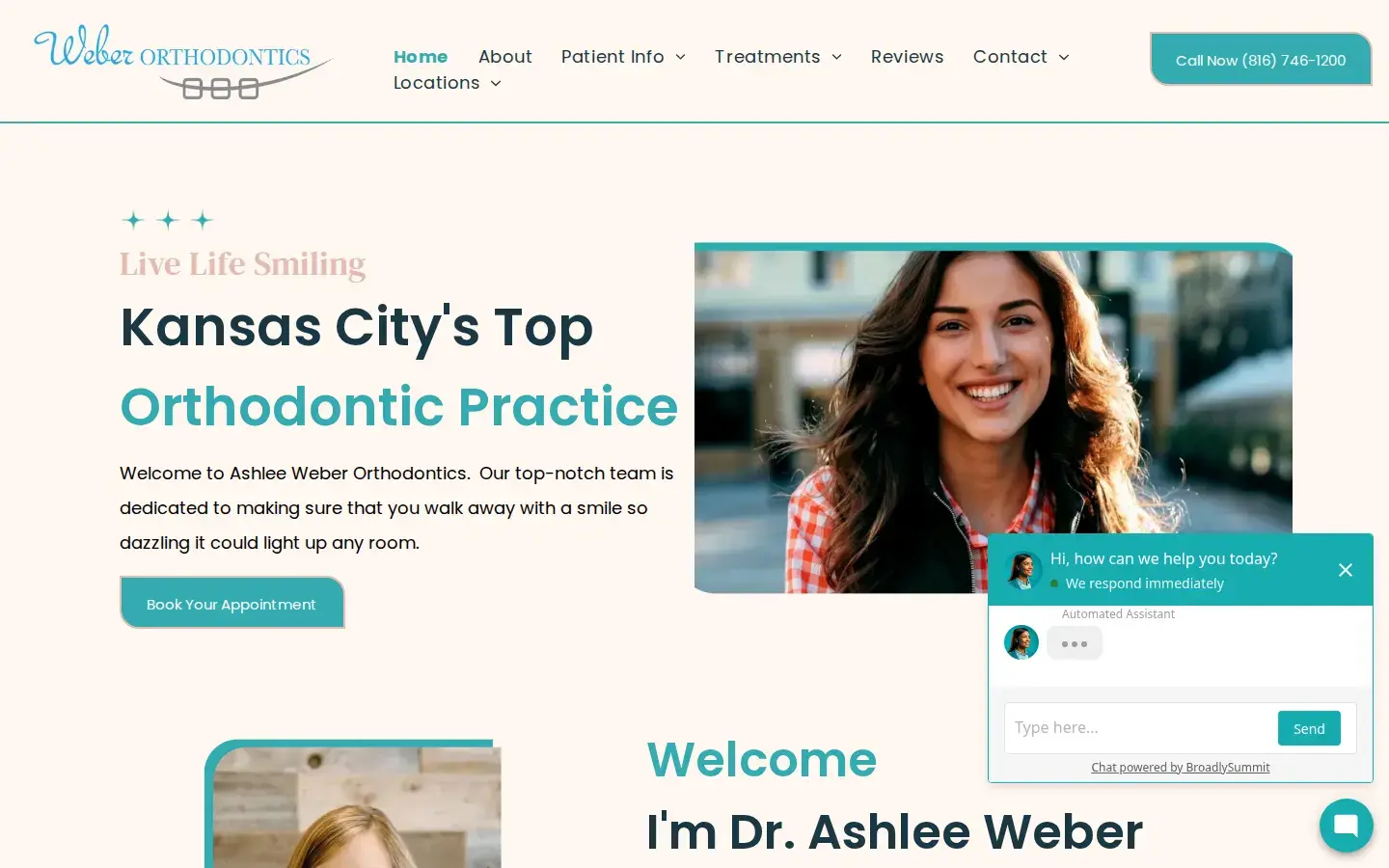 Homepage preview of Weber Orthodontics