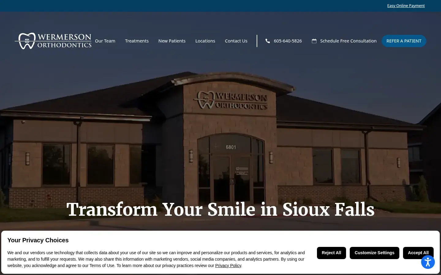 Homepage preview of Wermerson Orthodontics