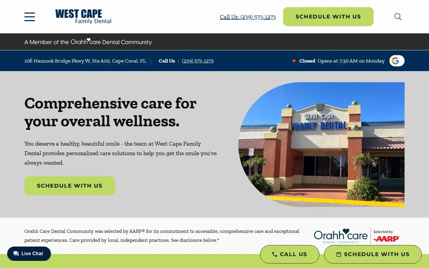 Homepage preview of West Cape Family Dental