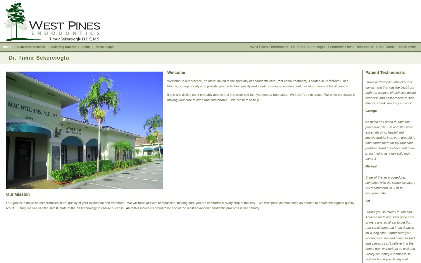 Homepage preview of West Pines Endodontics