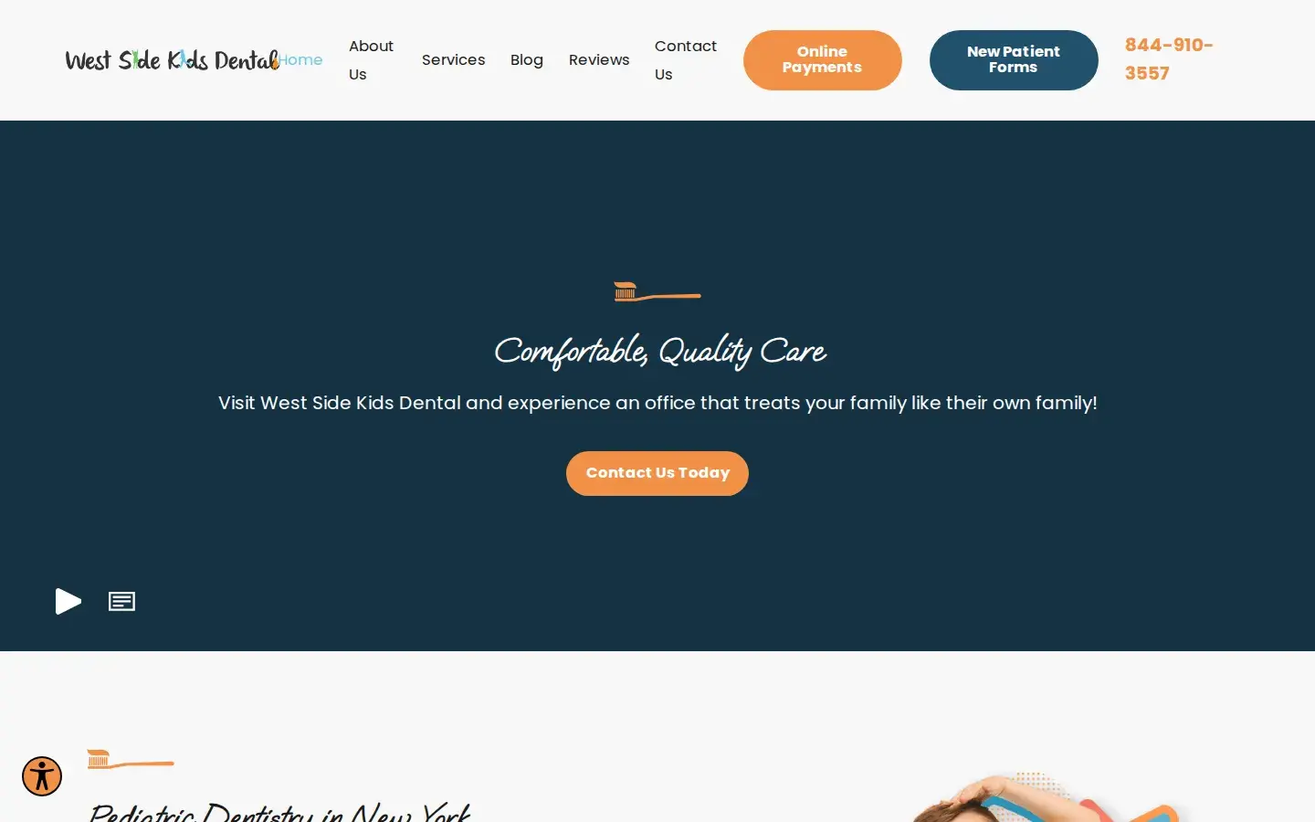 Homepage preview of West Side Kids Dental