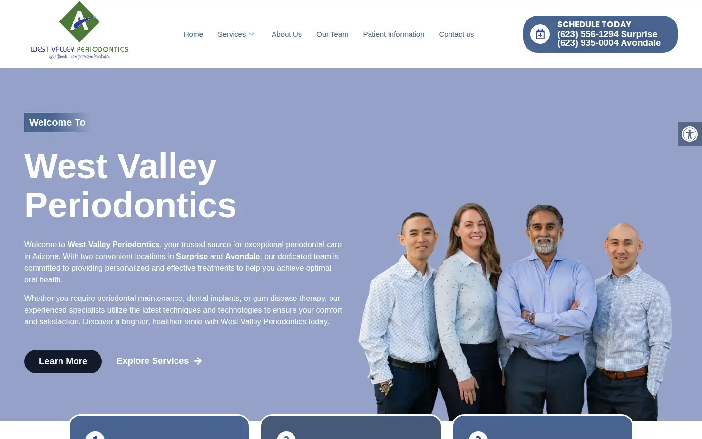 Homepage preview of West Valley Periodontics