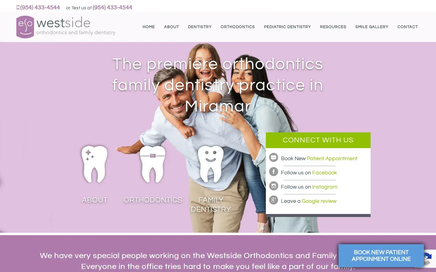 Homepage preview of Westside Orthodontics and Pediatric Dentistry