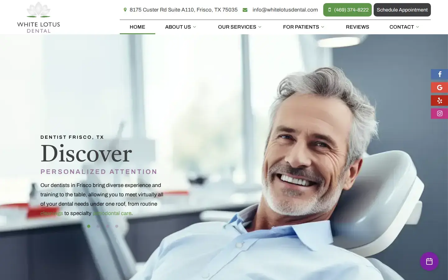 Homepage preview of White Lotus Dental