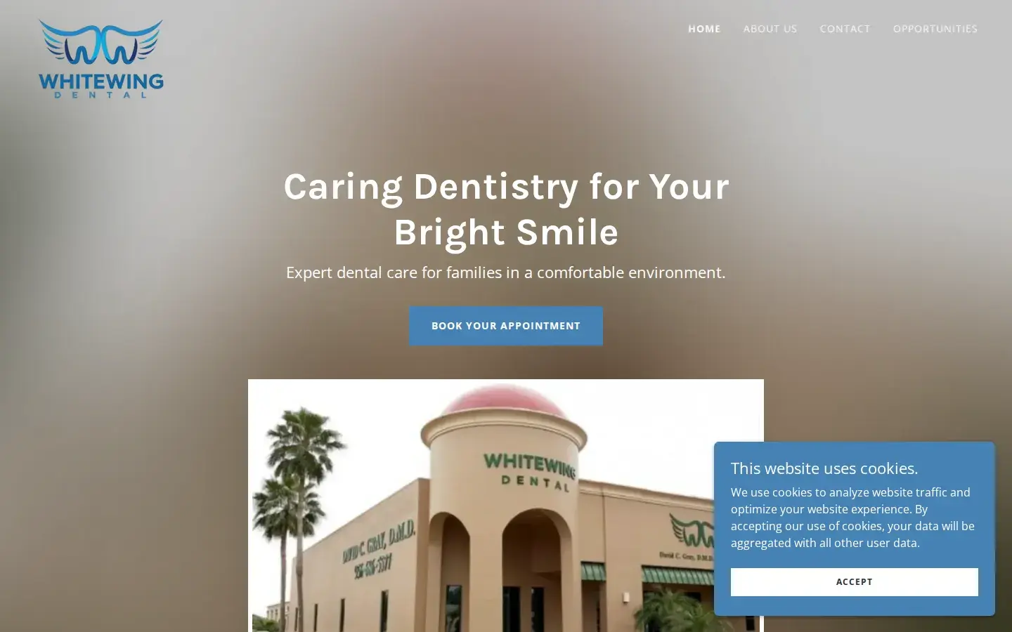 Homepage preview of Whitewing Dental