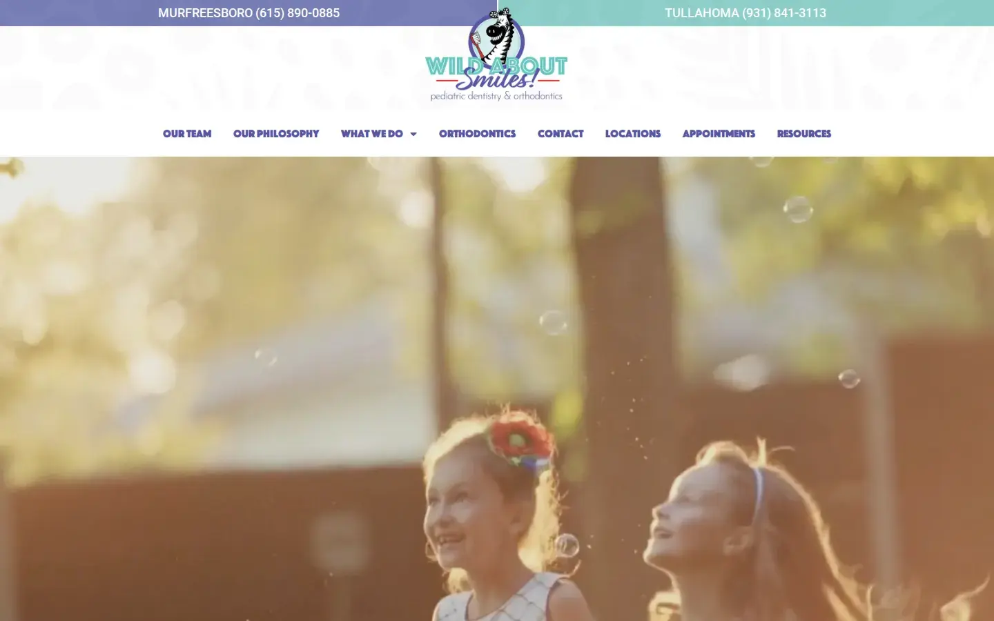 Homepage preview of Wild About Smiles! Pediatric Dentistry
