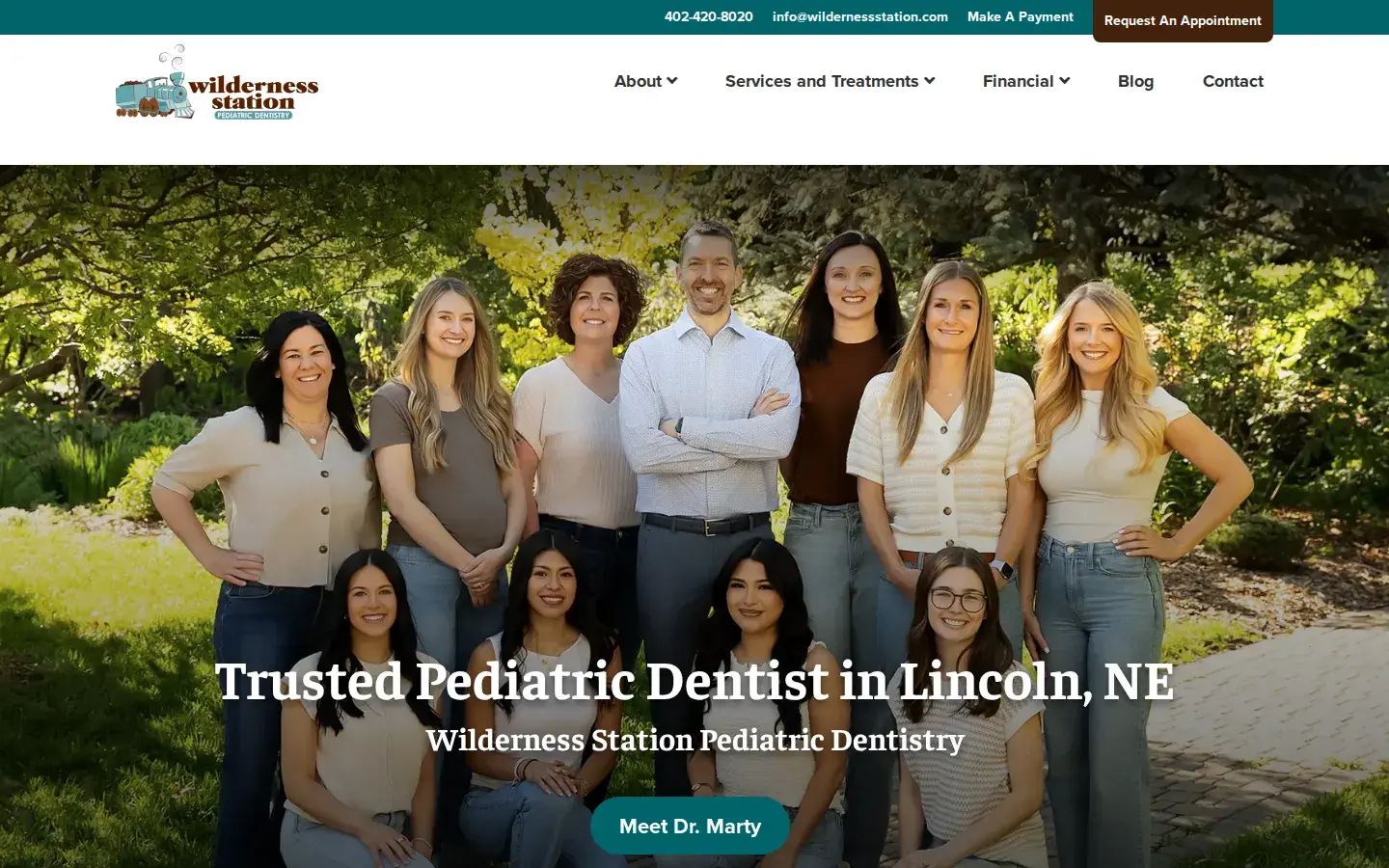 Homepage preview of Wilderness Station Pediatric Dent.