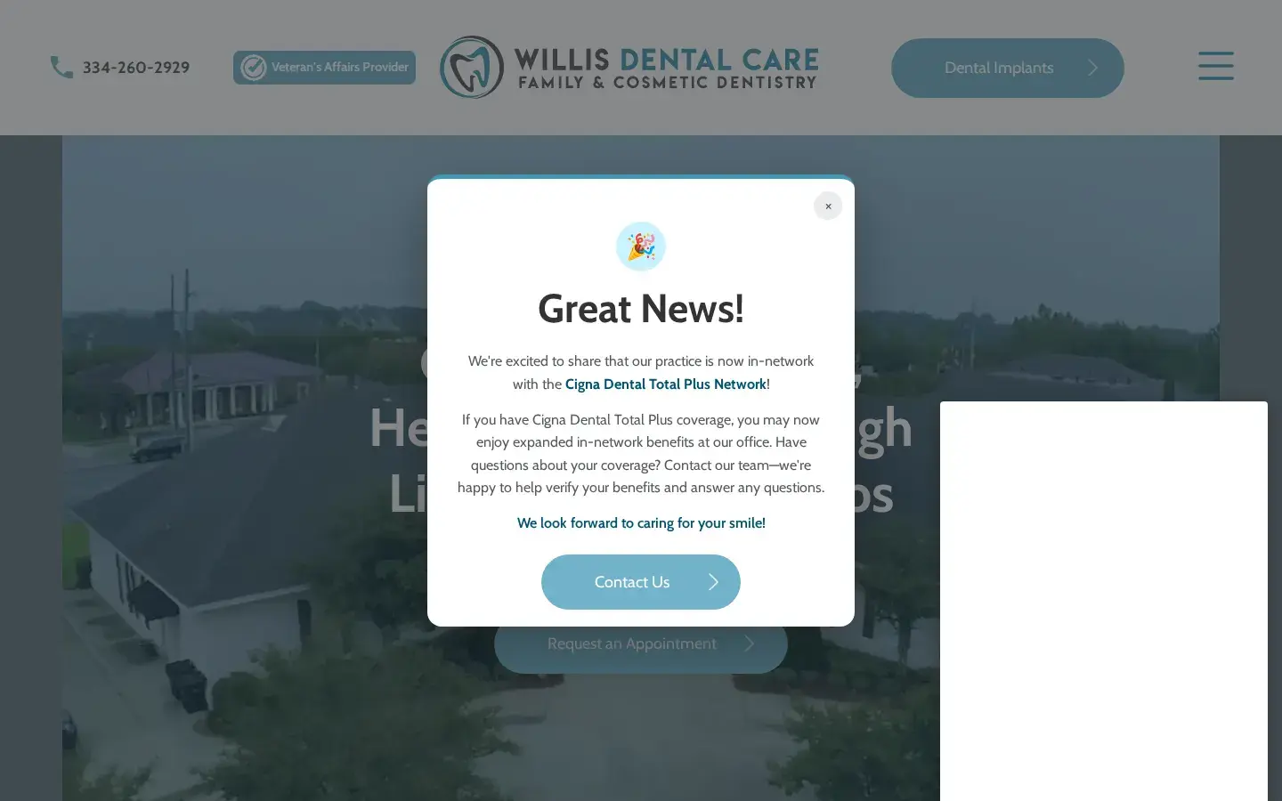 Homepage preview of Willis Dental Care