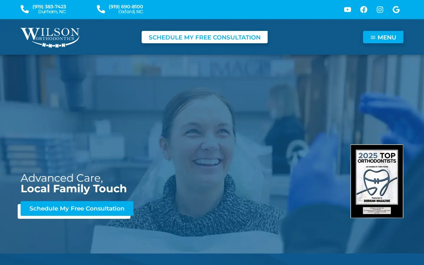 Homepage preview of Wilson Orthodontics Invisalign & Braces Durham NC