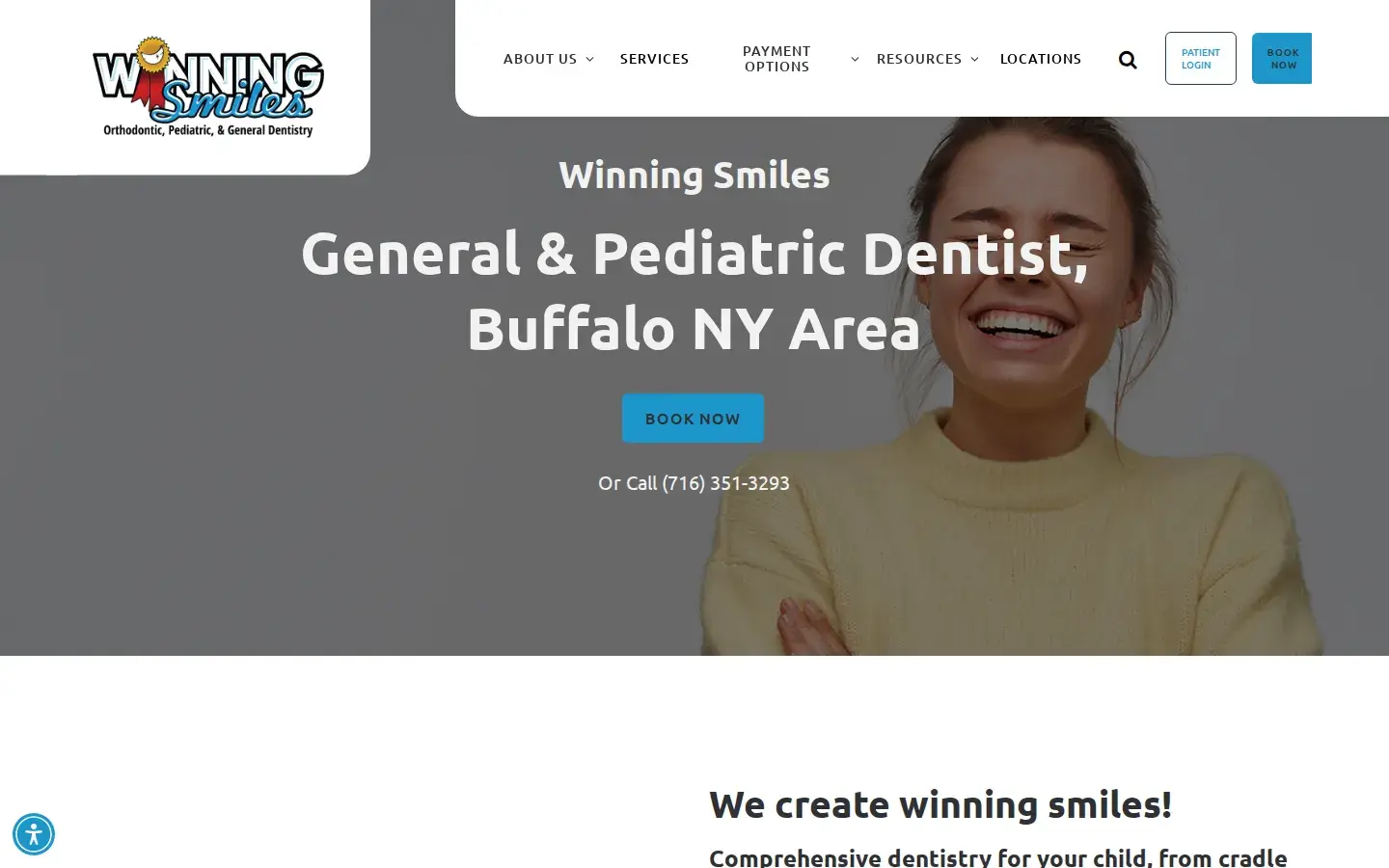 Homepage preview of Winning Smiles Pediatric