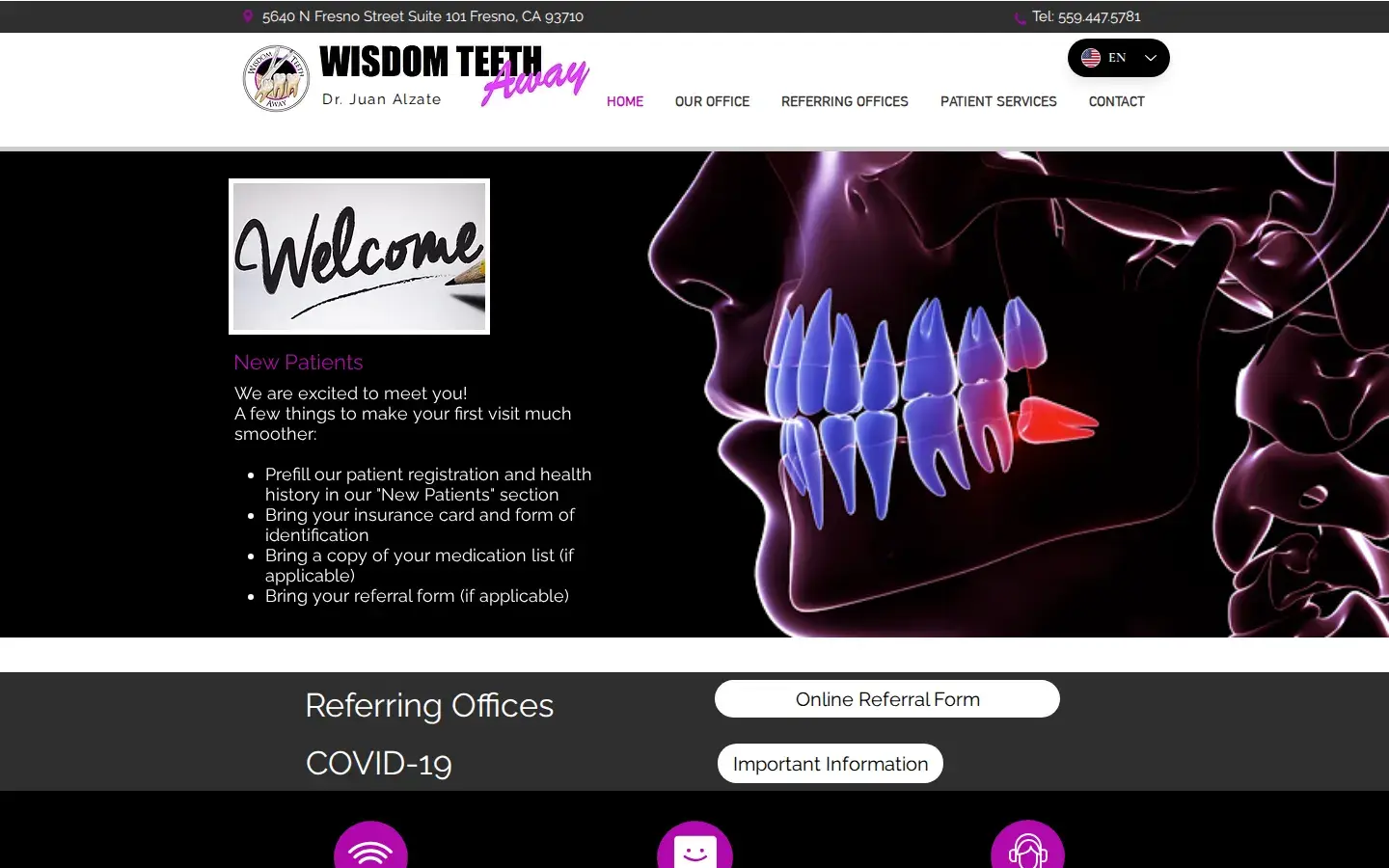Homepage preview of Wisdom Teeth Away