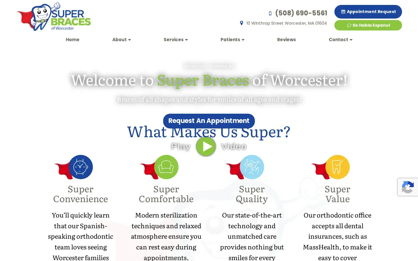 Homepage preview of Worcester Orthodontics
