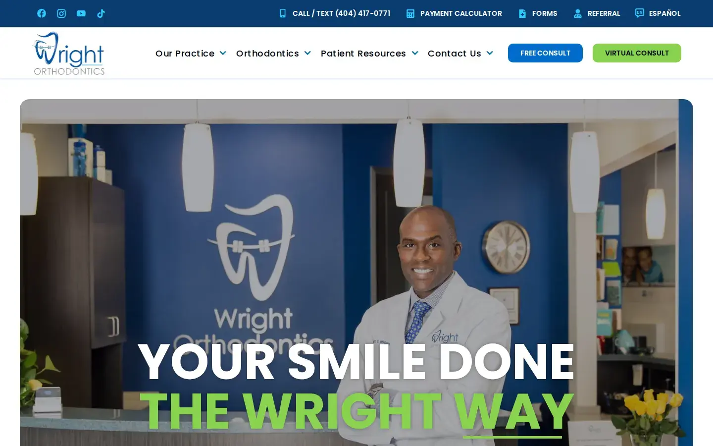 Homepage preview of Wright Orthodontics