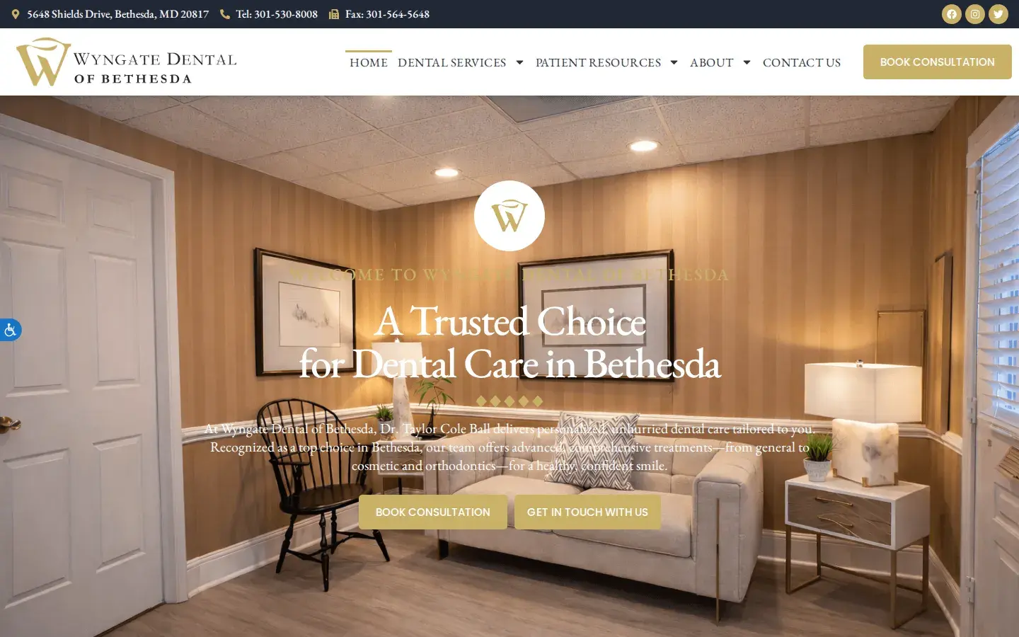 Homepage preview of Wyngate Dental of Bethesda