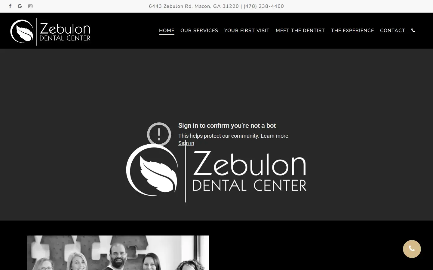 Homepage preview of Zebulon Dental Center, Macon Dentist