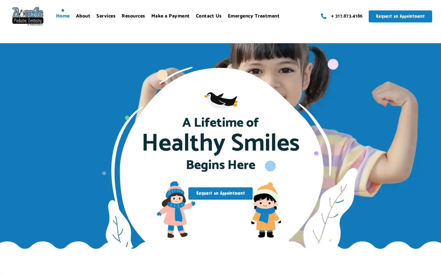 Homepage preview of Zionsville Pediatric Dentistry