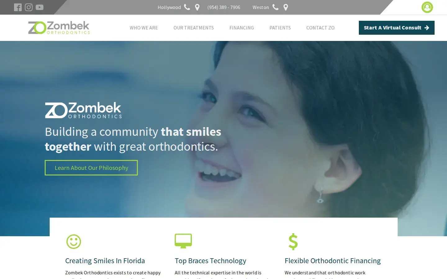 Homepage preview of Zombek Orthodontics
